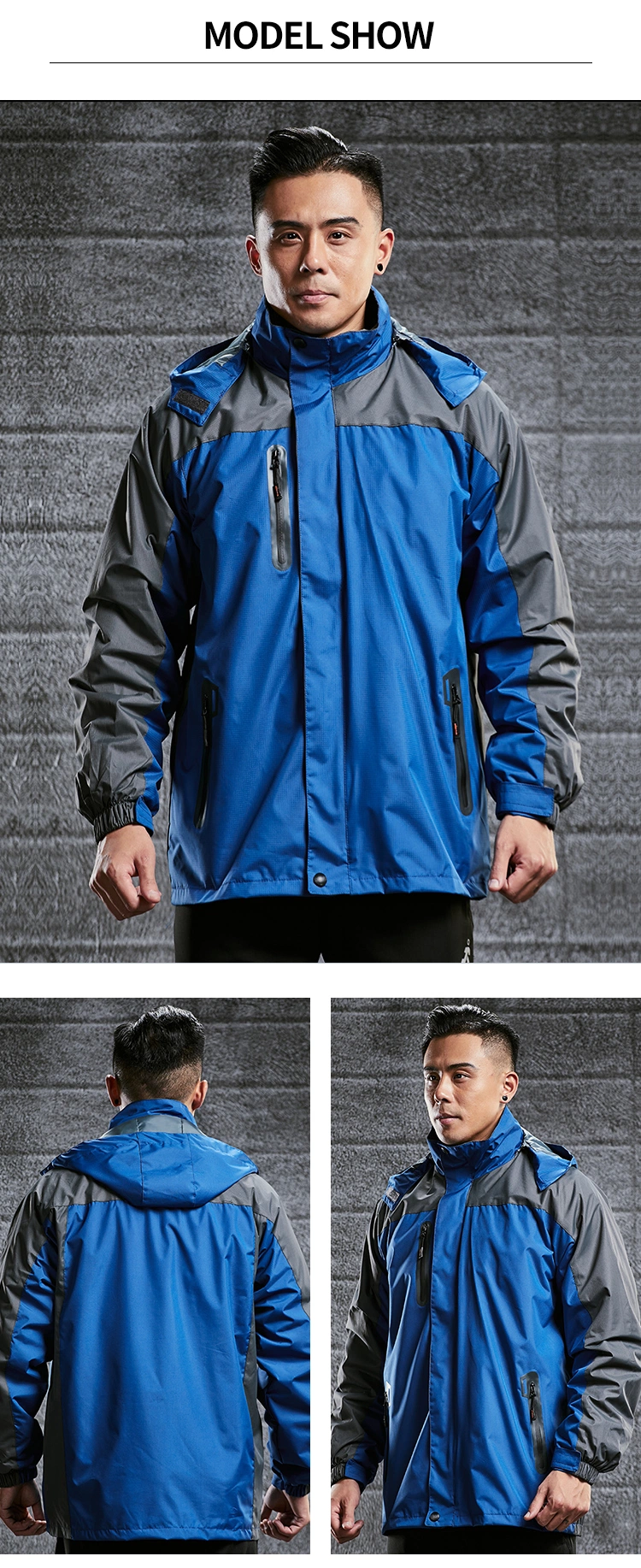 Mens Clothing Jacket Windproof Waterproof Sport Outerwear Jackets Fleece Thick Winter Men Gym Jacket