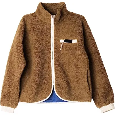 Materiali RPET Cappotti invernali a maniche lunghe da donna Capispalla con giacca in pile Sherpa con tasche